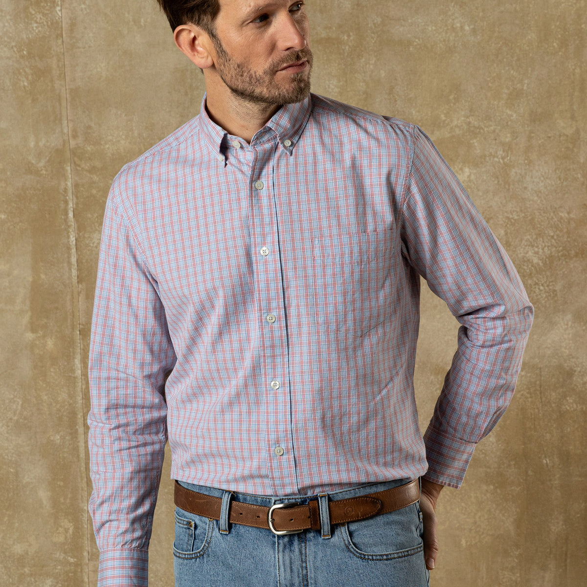 Cotton Cashmere Poplin Sport Shirt - Mattox Plaid