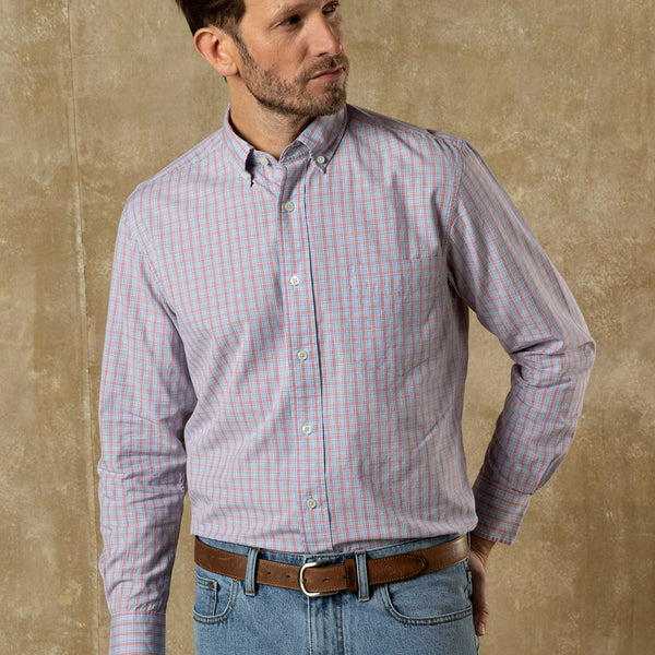 Cotton Cashmere Poplin Sport Shirt - Mattox Plaid