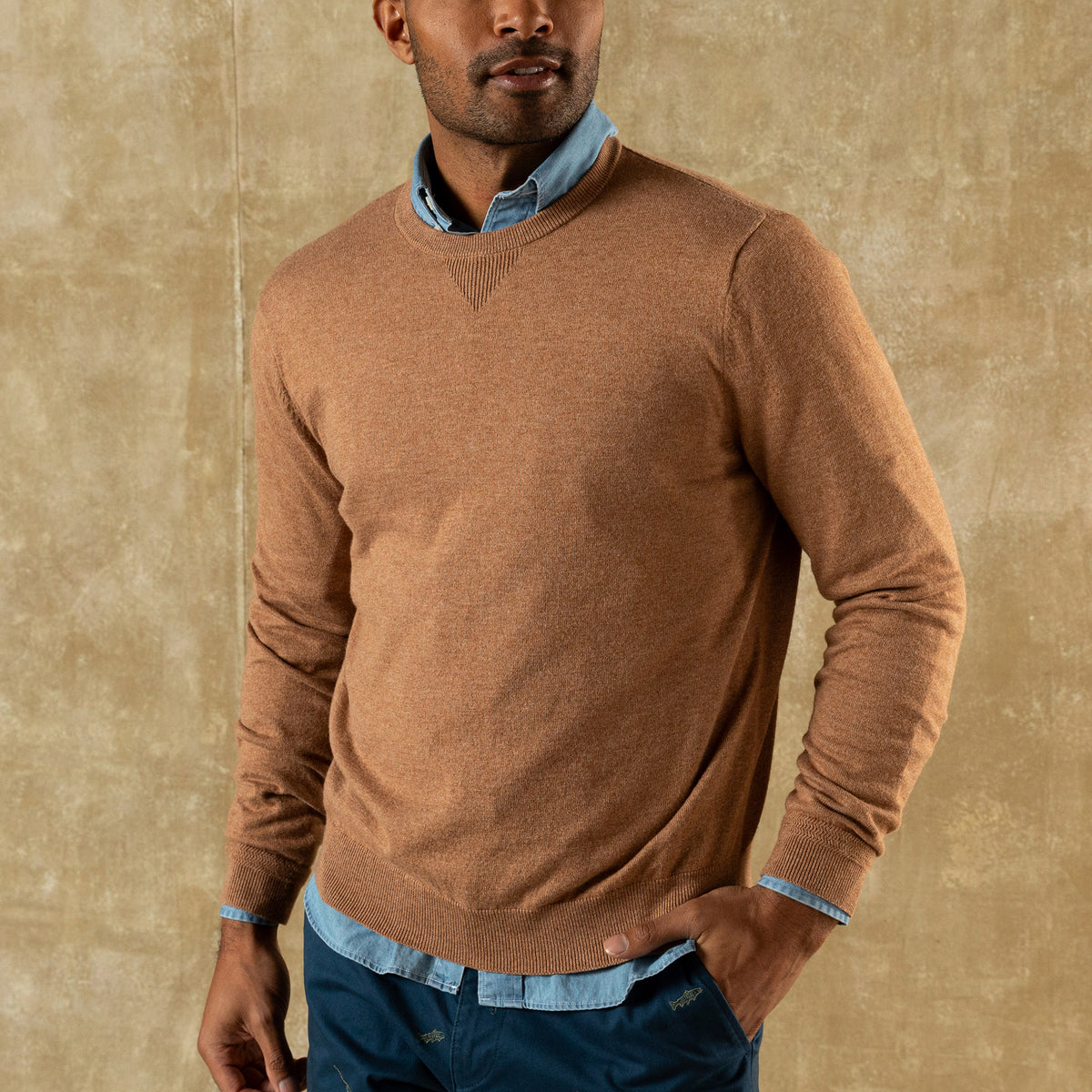 Henson Jersey Crewneck Sweater - Clay Heather
