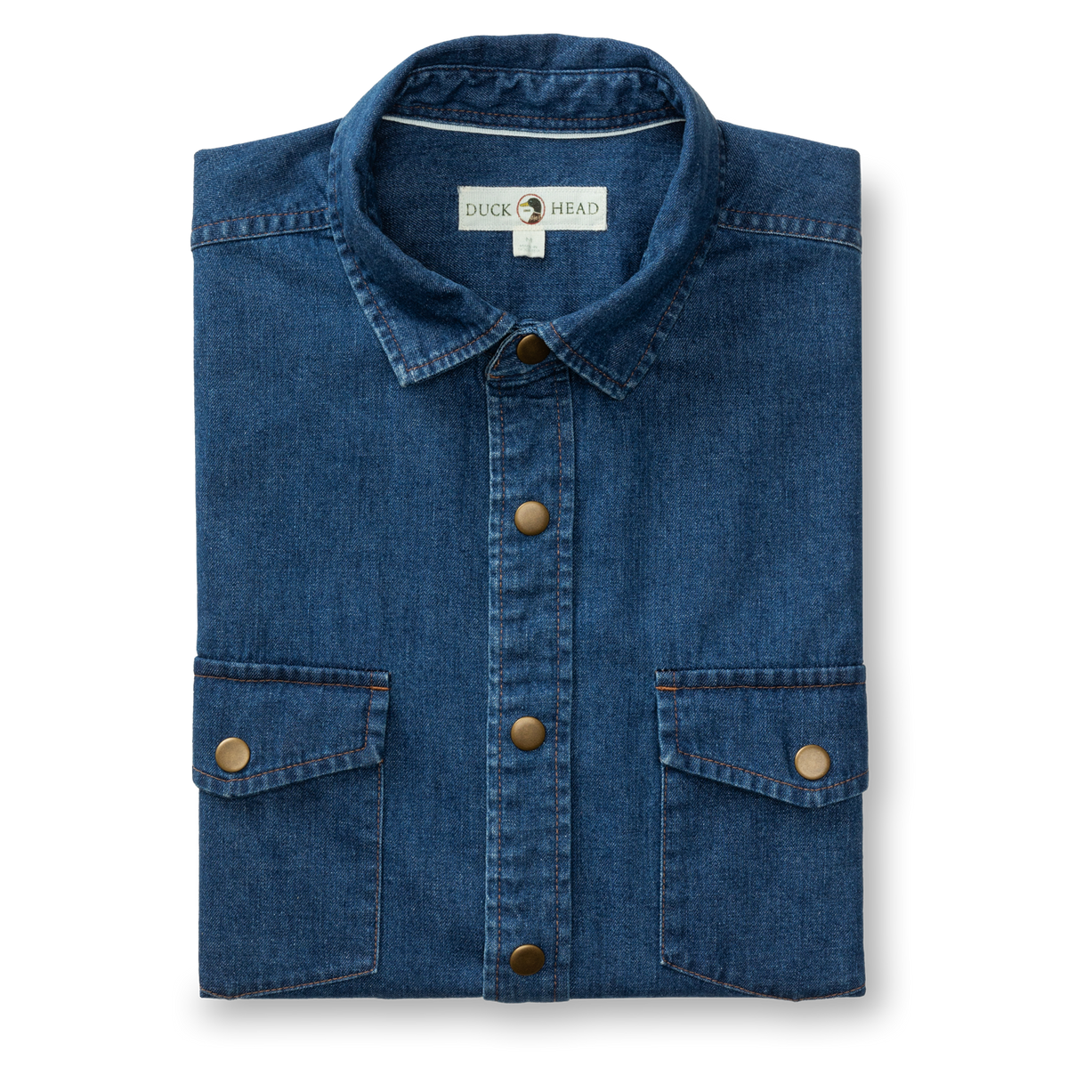 Denim Snap Shirt - Clyde Solid - Indigo Blue