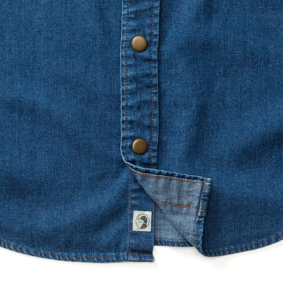 Denim Snap Shirt - Clyde Solid - Indigo Blue