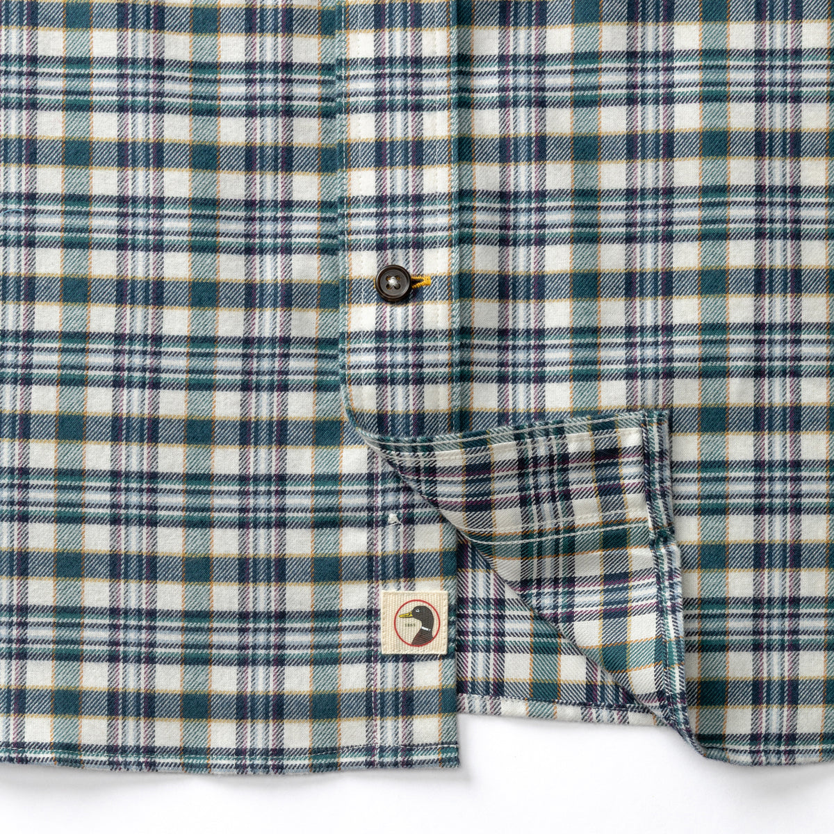 Cotton Flannel Sport Shirt - Radcliffe Plaid - Windblown Sky