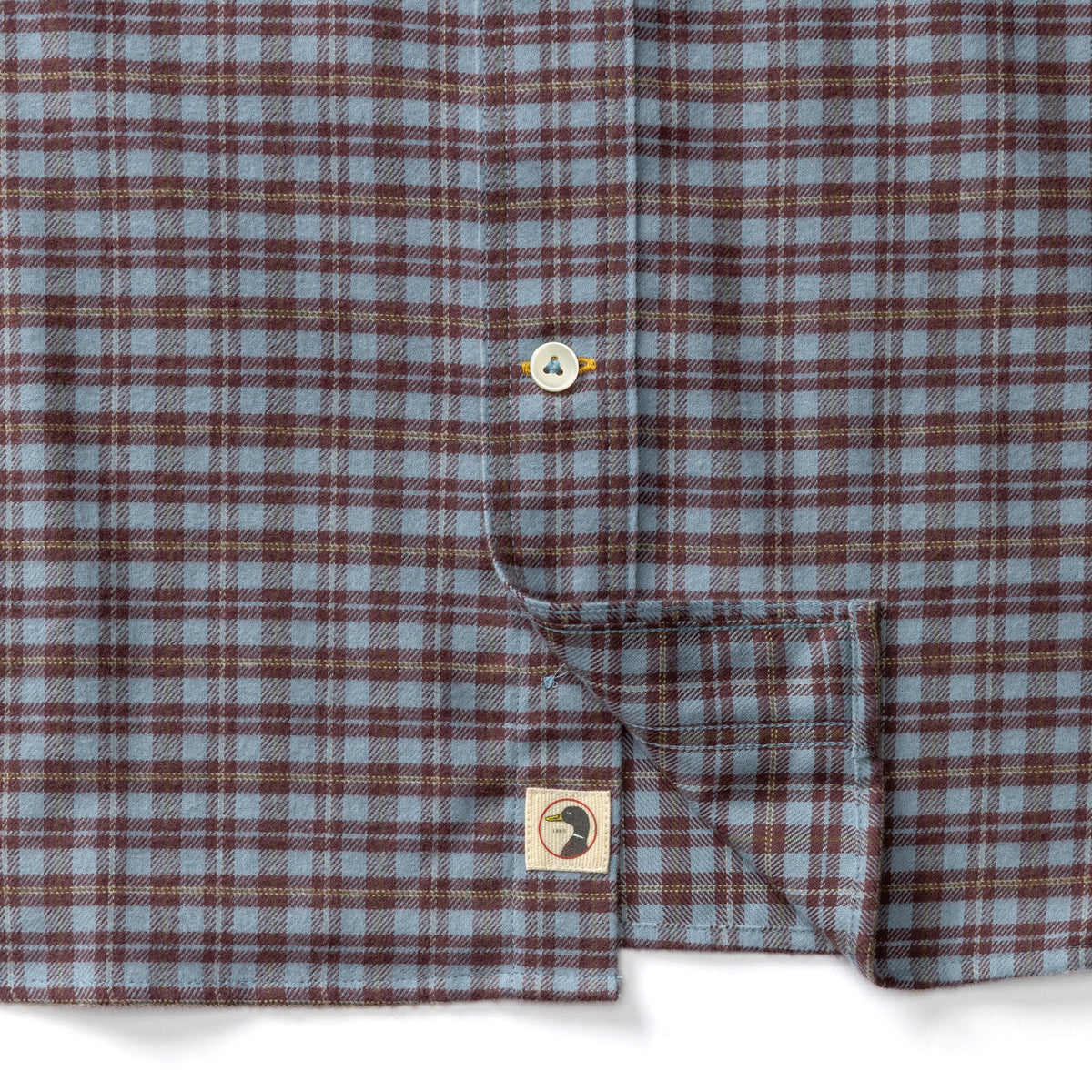 Cotton Flannel Sport Shirt - Paxon Plaid - Windblown Sky