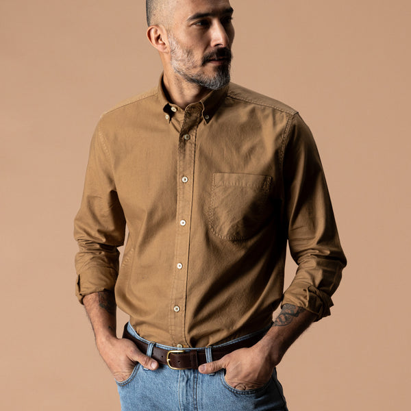 Garment Dyed Cotton Oxford Sport Shirt - Beck Solid