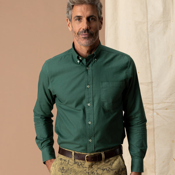 Garment Dyed Cotton Oxford Sport Shirt - Beck Solid