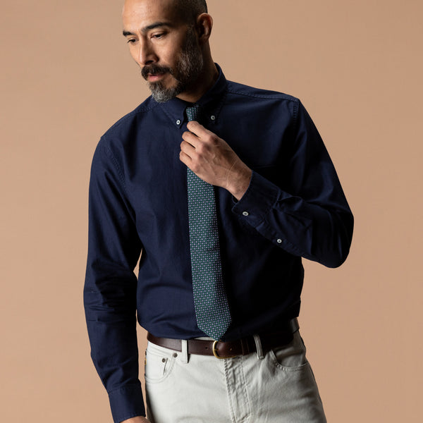 Garment Dyed Cotton Oxford Sport Shirt - Beck Solid