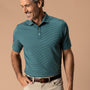 Long Drive Performance Polo - Whit Stripe - Midnight Teal