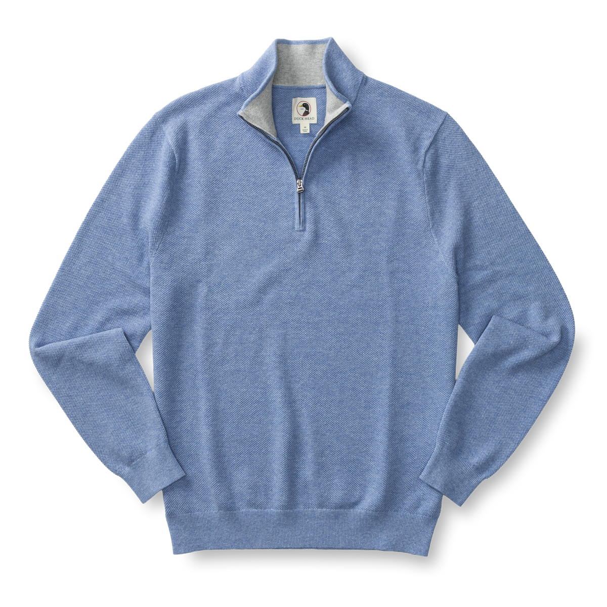 Colton Pique 1/4 Zip Sweater - Chambray Blue Heather