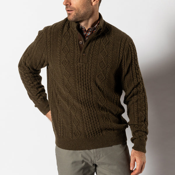 Haines 1/4 Zip Cable Knit Sweater