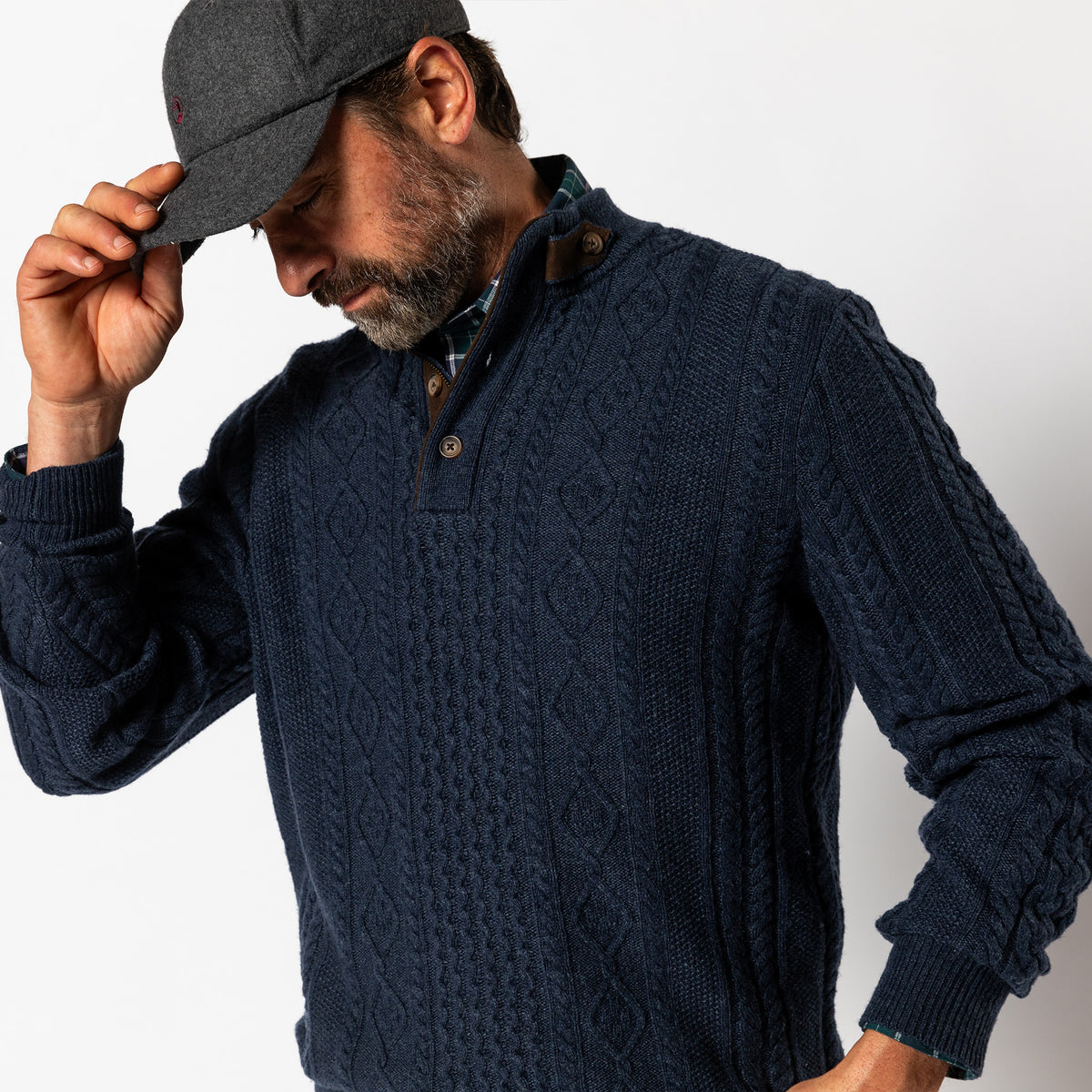 Haines 1/4 Zip Cable Knit Sweater