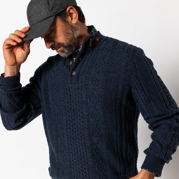 Haines 1/4 Zip Cable Knit Sweater