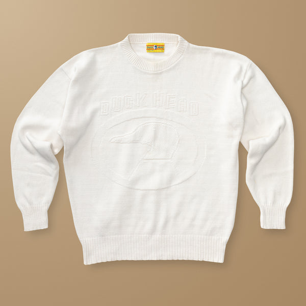Duck Head Logo Intarsia Crewneck Sweater L - Duck Head Vintage