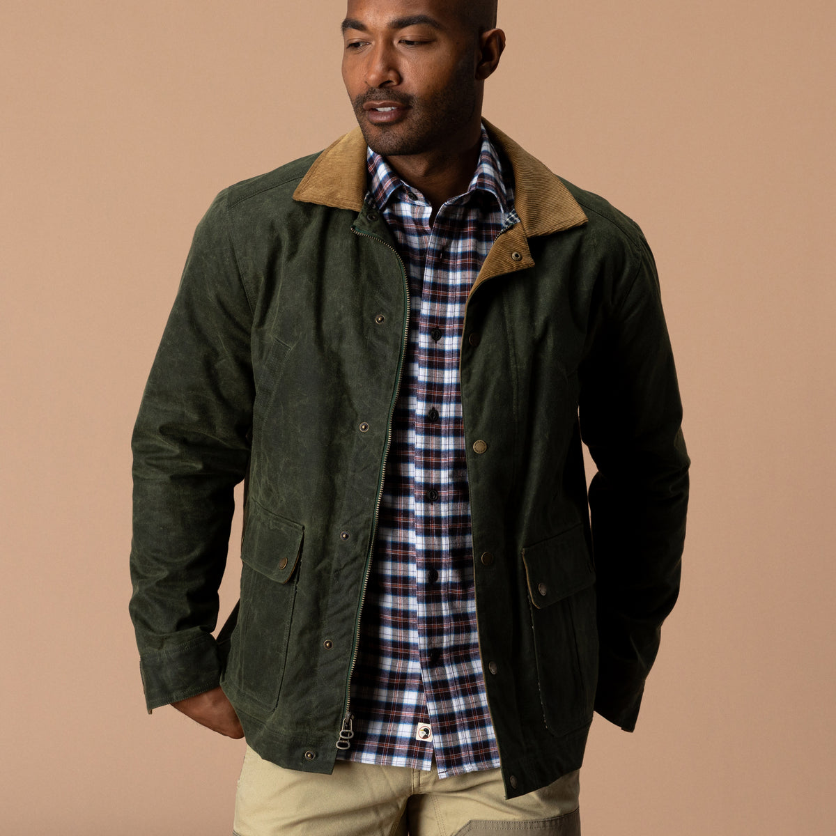Waxed Duck Canvas Jacket - Deep Olive