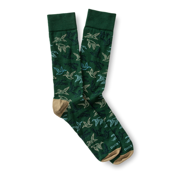 Flying Mallard Sock - Hunter Green