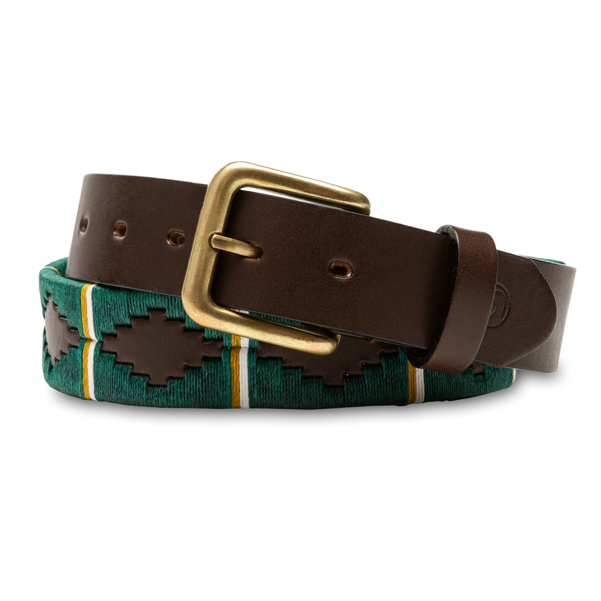 Woven Leather Belt - Forest Green