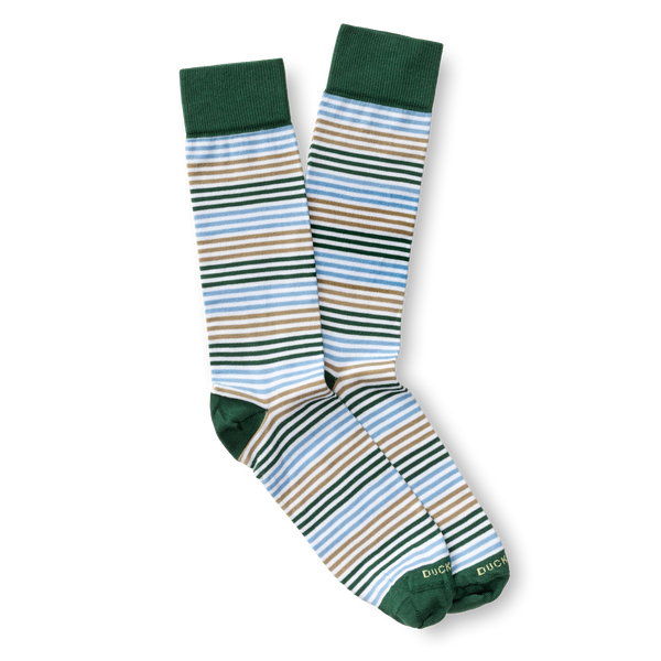 Multi Striped Sock - Hunter Green