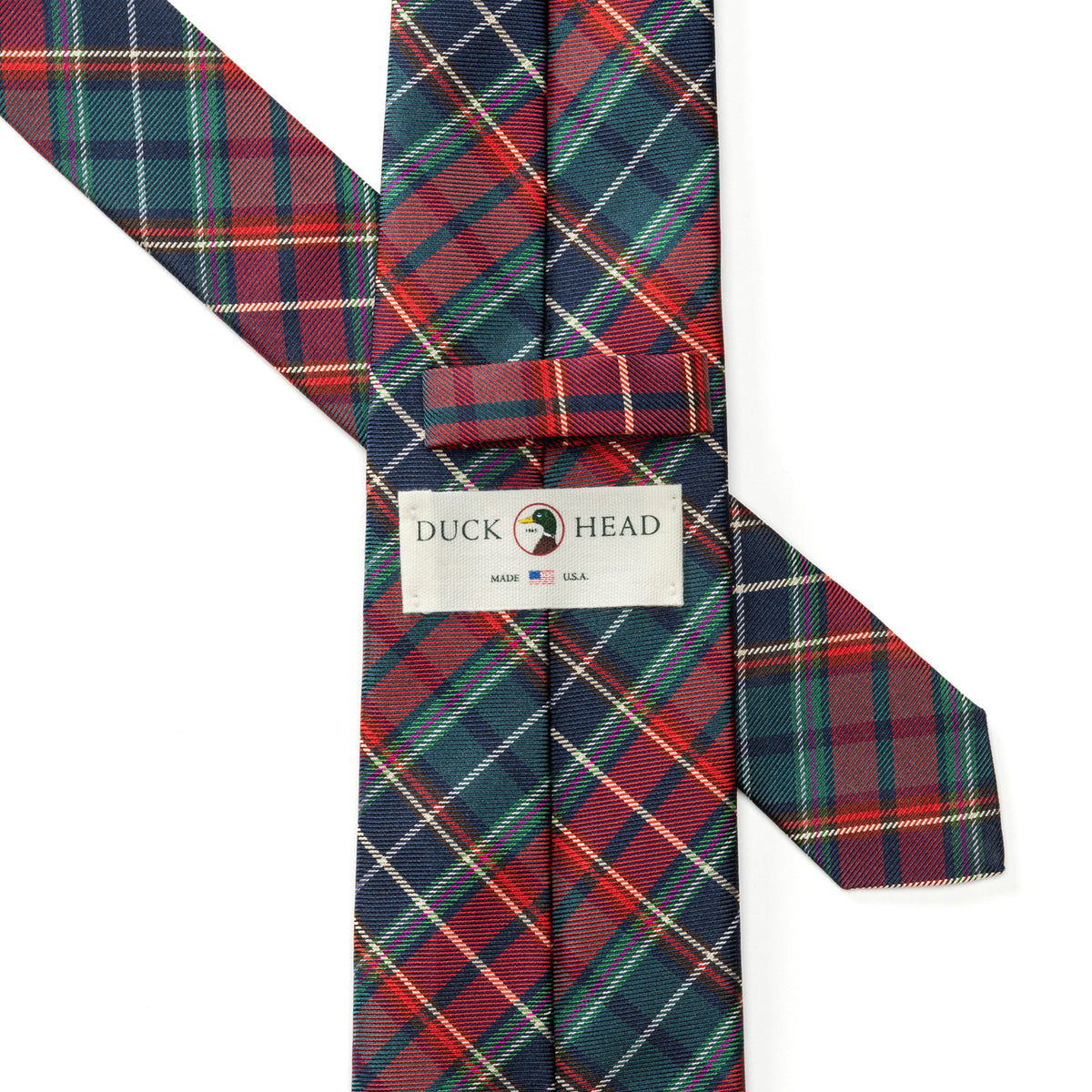 Silk Plaid Tie - Pomegranate
