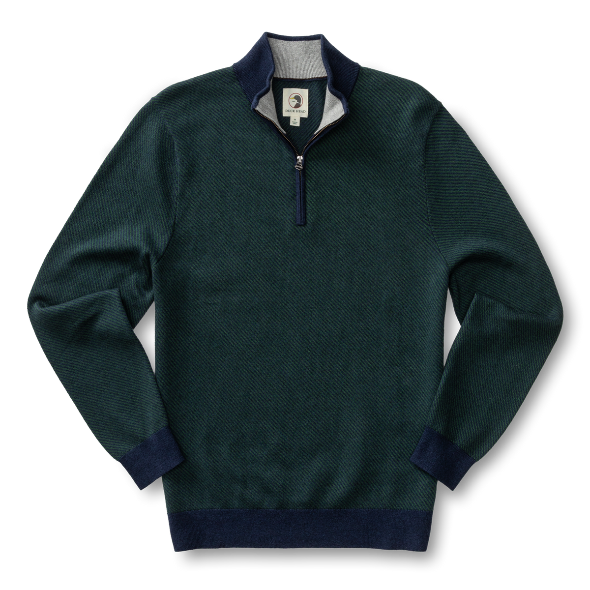 Ridley Cotton Cashmere 1/4 Zip Sweater - Hunter Green Heather