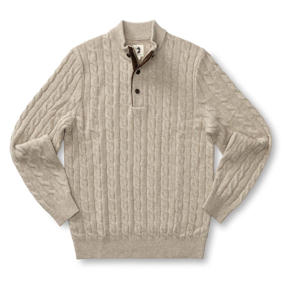 Walcott Merino Cashmere Cable Knit 1/4 Zip Sweater - Stone Heather