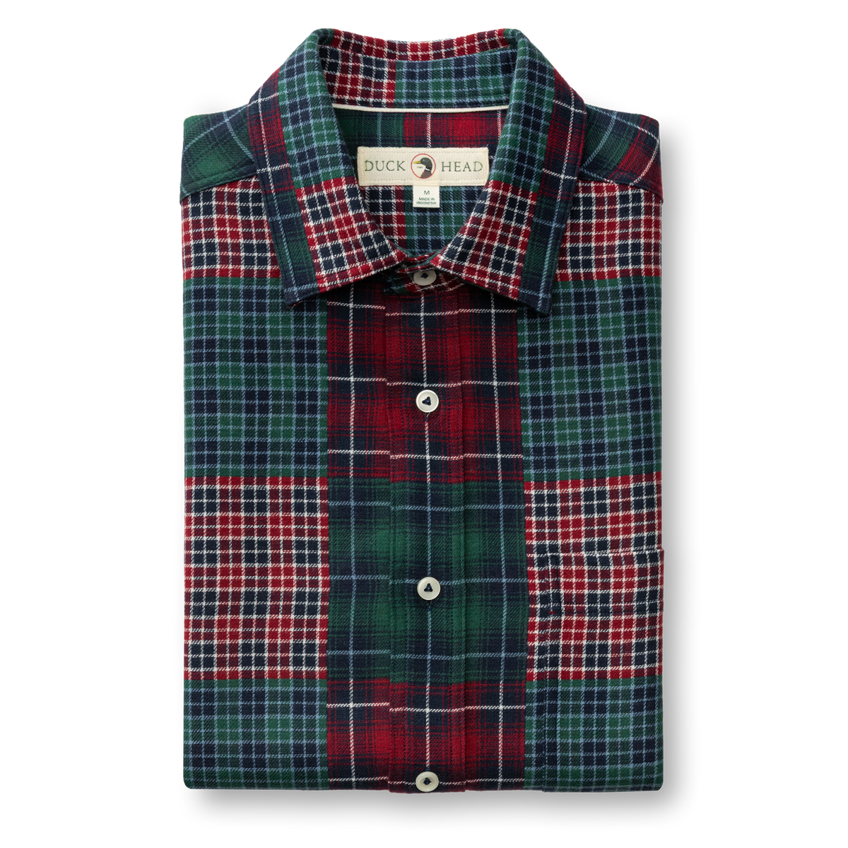 Cotton Flannel Sport Shirt - Pierre Patchwork - Multi