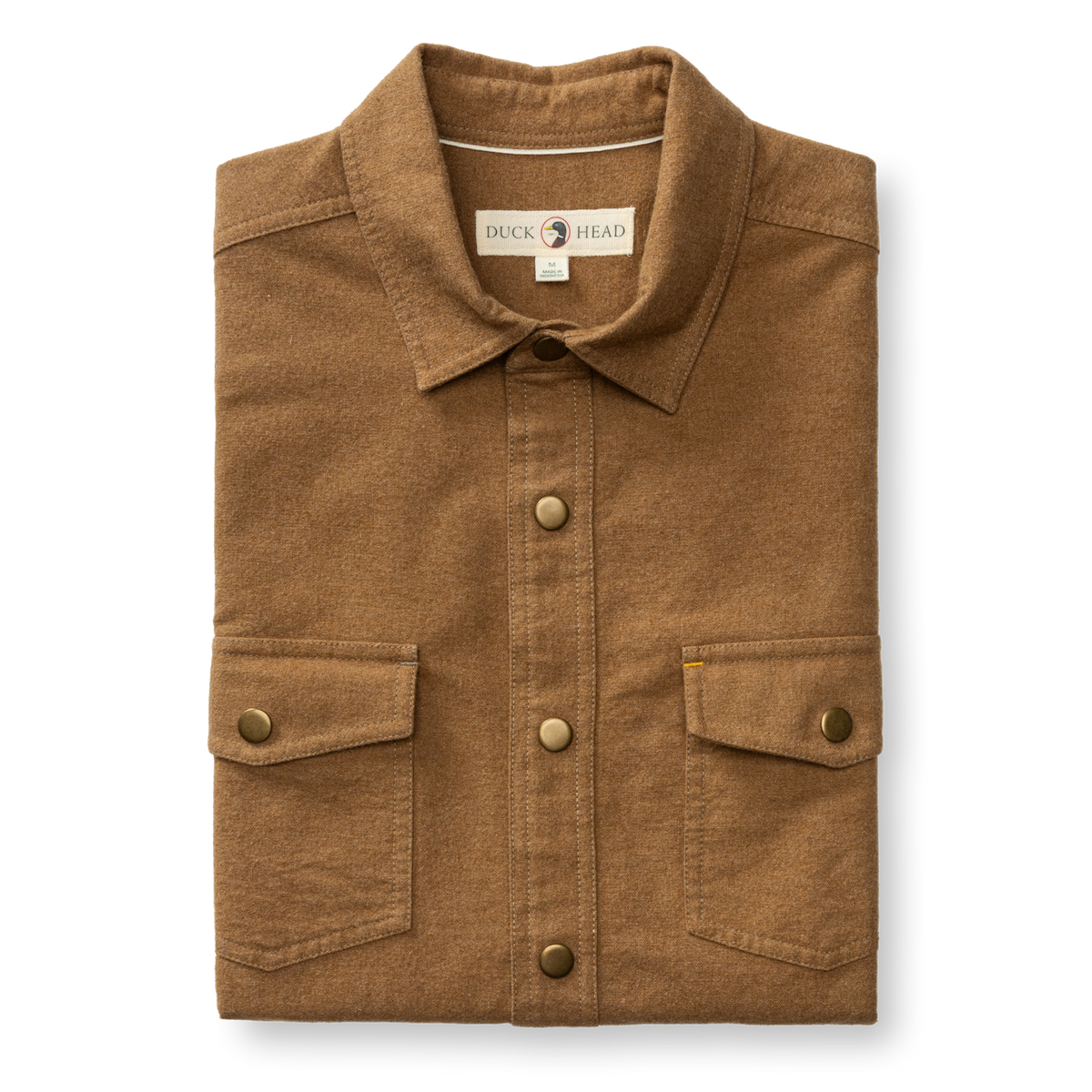 Brushed Canvas Snap Shirt - Pyne Solid - Bronze Brown