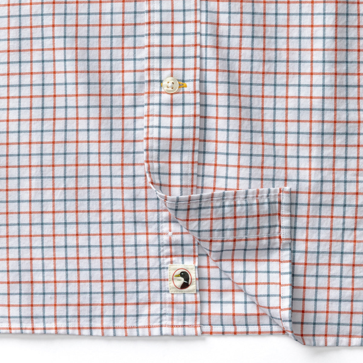 Cotton Oxford Sport Shirt - Kline Plaid - Burnt Sienna