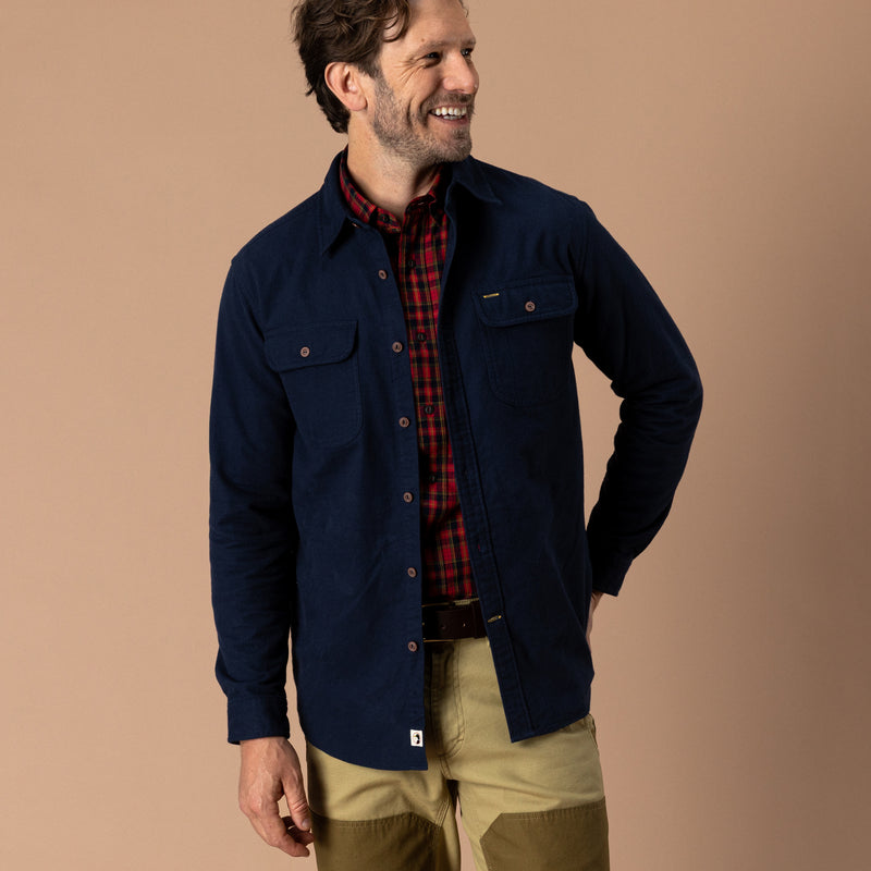 Moleskin Work Shirt - Trailton Solid - Deep Navy