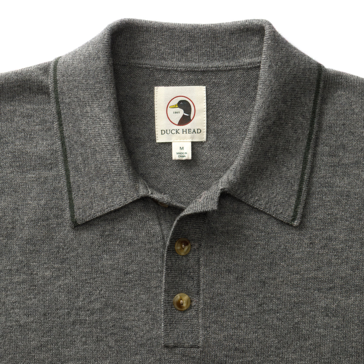 Jonas Merino Polo Sweater - Fossil Gray Heather