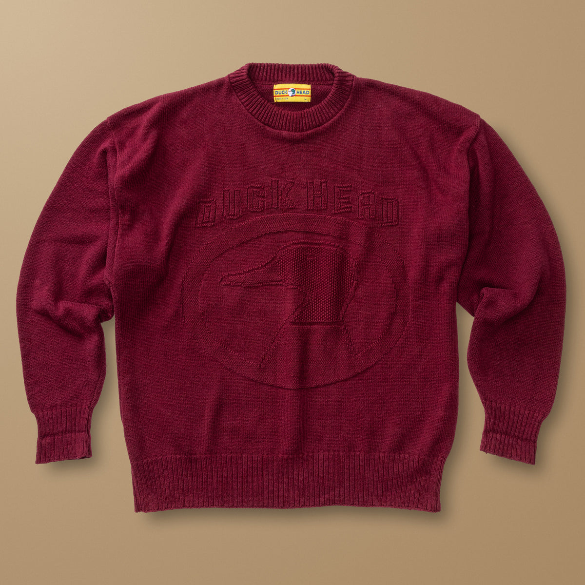 Duck Head Logo Intarsia Crewneck Sweater L - Duck Head Vintage