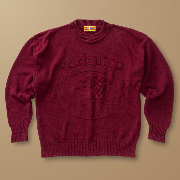 Duck Head Logo Intarsia Crewneck Sweater L - Duck Head Vintage