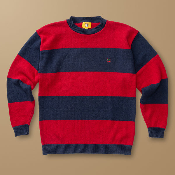 Duck Head Embroidered Striped Logo Crewneck Sweater M - Duck Head Vintage