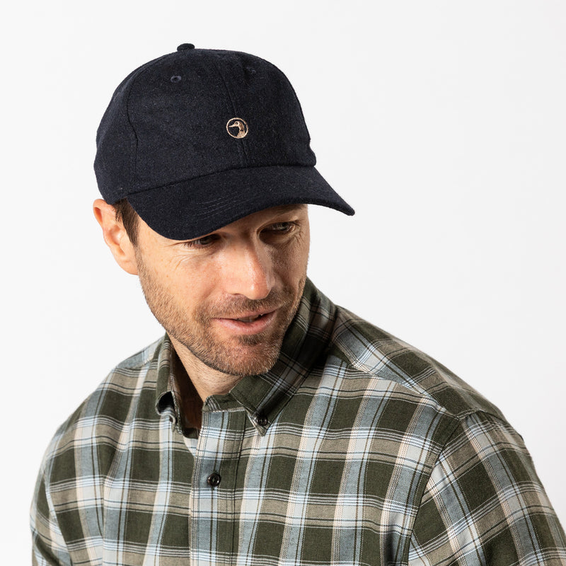 Embroidery Logo Flannel Wool Hat - Maritime Blue Heather
