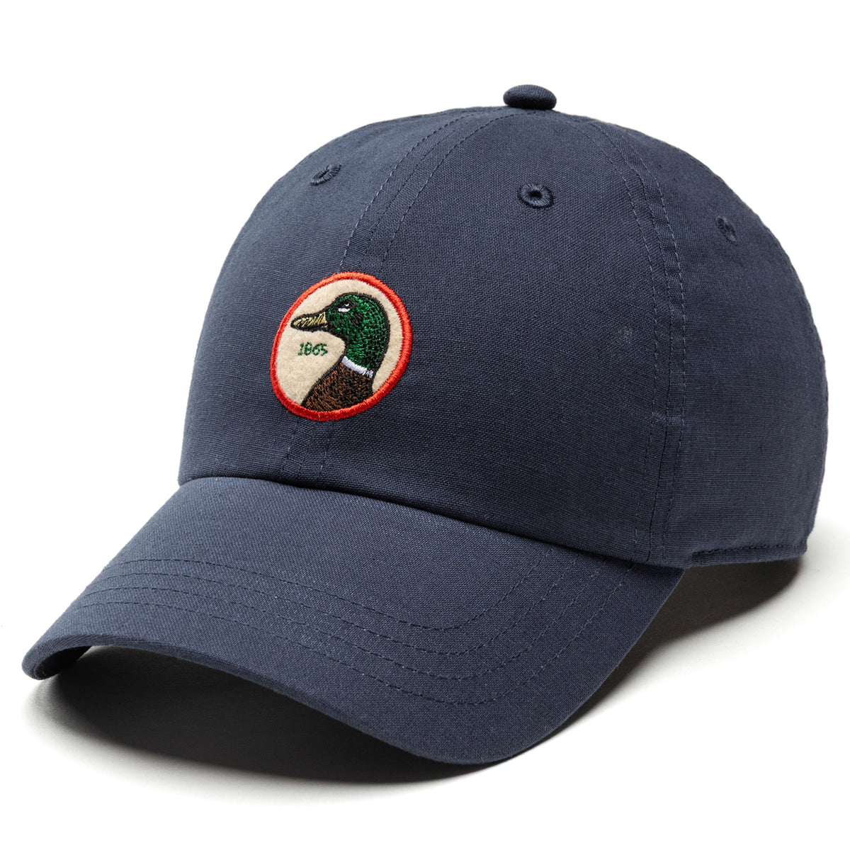 Circle Patch Cotton Linen Hat - Mallard Blue