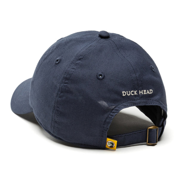 Circle Patch Cotton Linen Hat - Mallard Blue