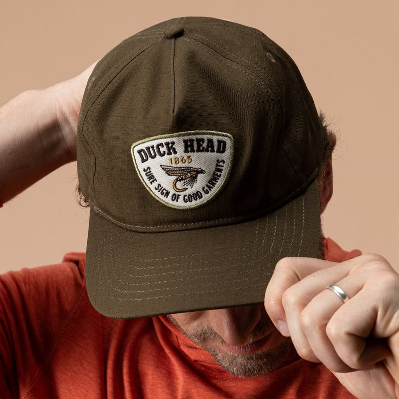 Fly Lure Ripstop Unstructured 5-Panel Hat - Dark Olive