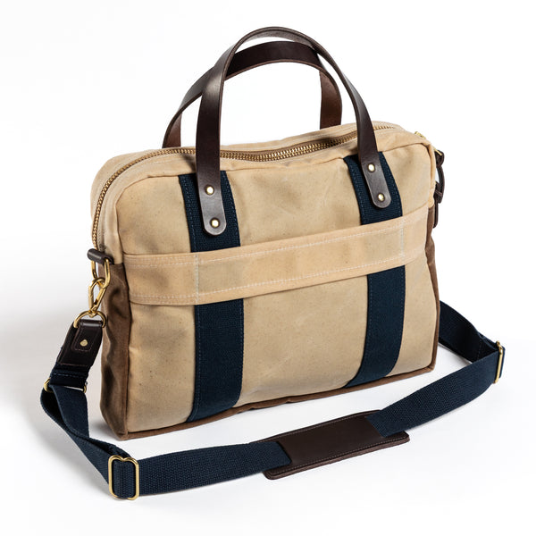 Waxed Canvas Laptop Bag - Natural
