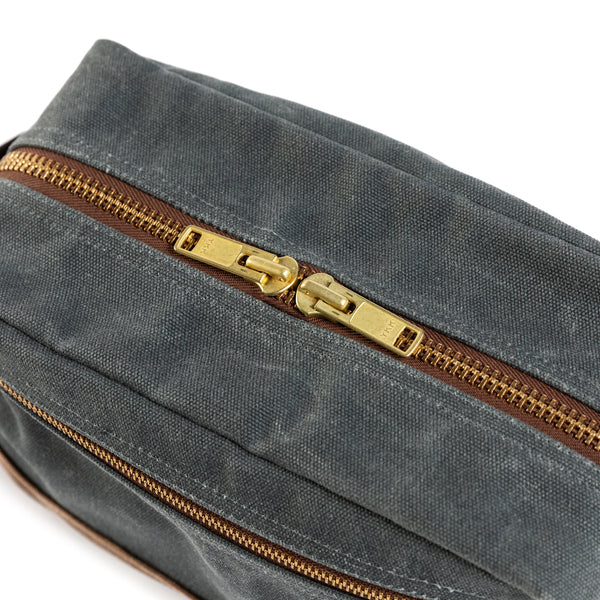Waxed Canvas Dopp Kit - Charcoal