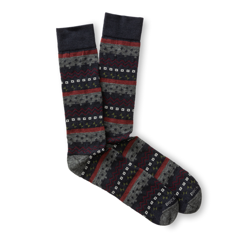 Birch Fair Isle Sock - Navy