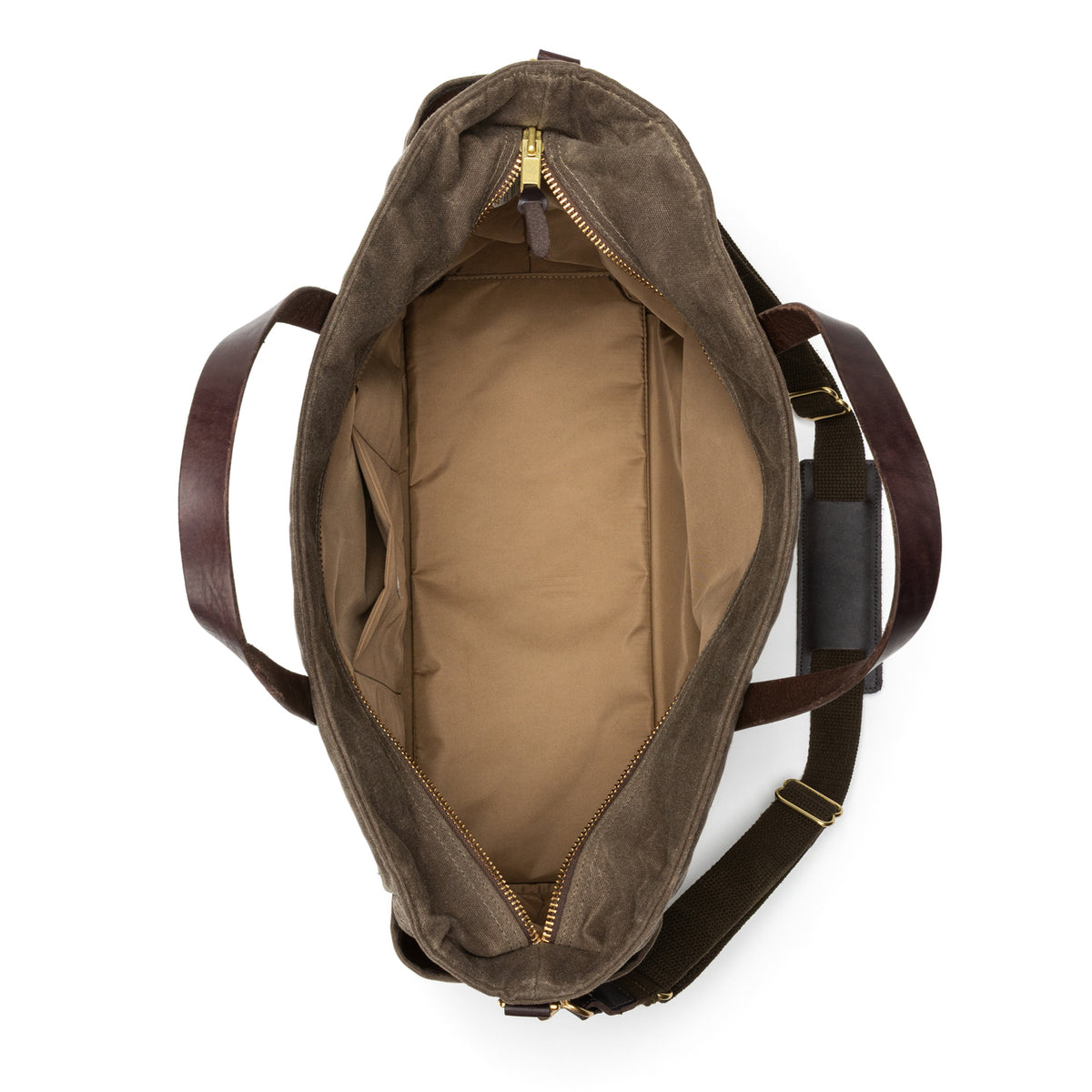 Large Waxed Canvas Tote - Field Brown