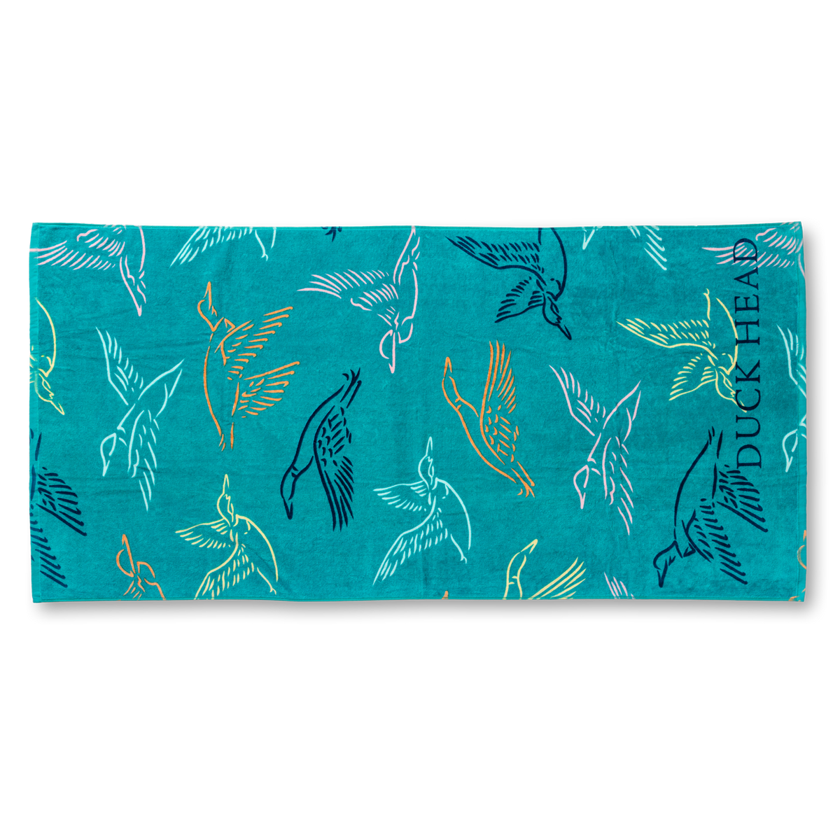 Flying Mallard Beach Towel - Lake Blue