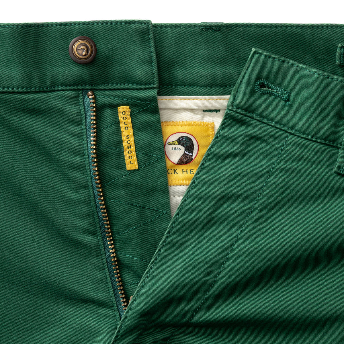 Classic Fit Gold School Chino - Hunter Green