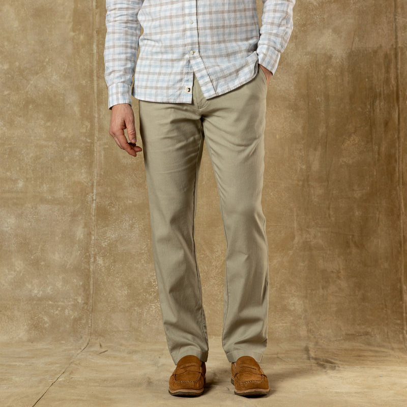 Classic Fit Linen Gold School Chino