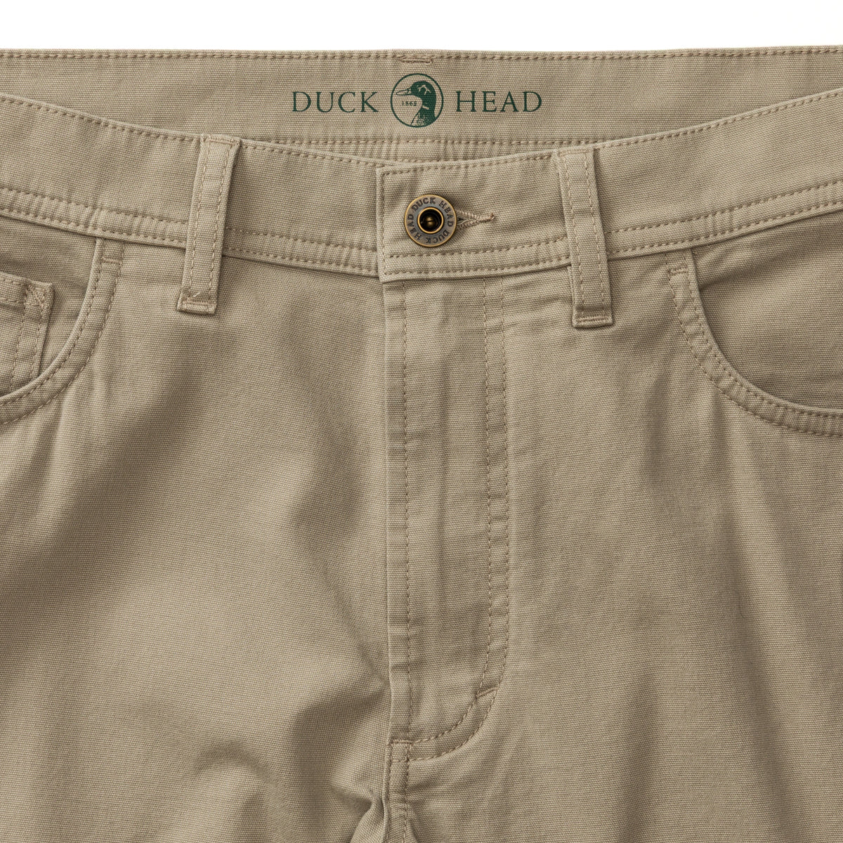 Slim Fit Pinpoint Canvas Five-Pocket - Khaki