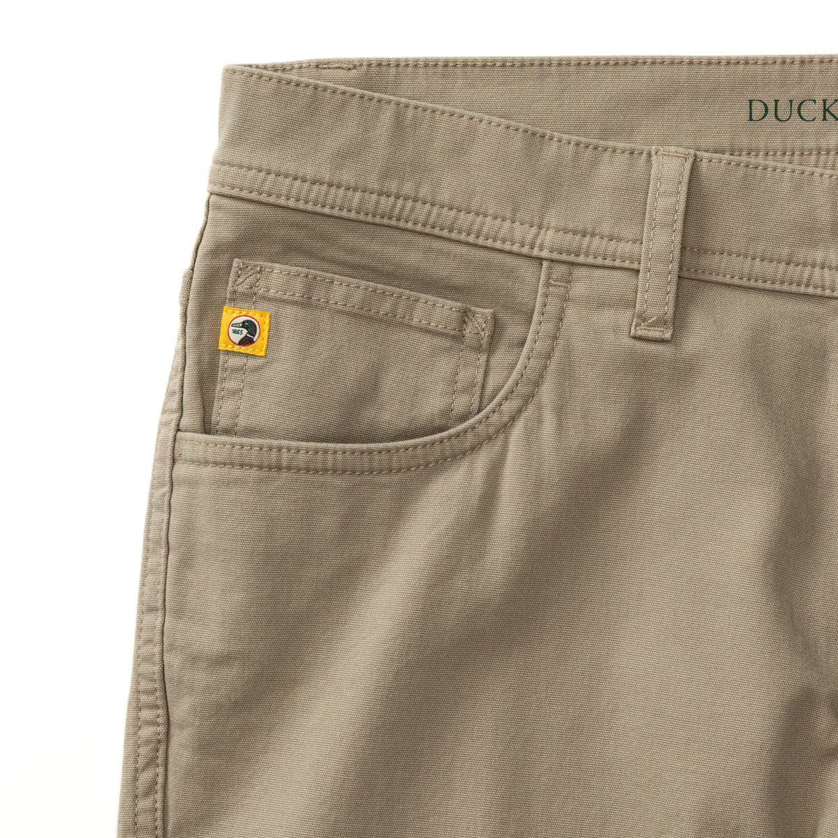 Slim Fit Pinpoint Canvas Five-Pocket - Khaki