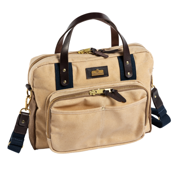 Waxed Canvas Laptop Bag - Natural
