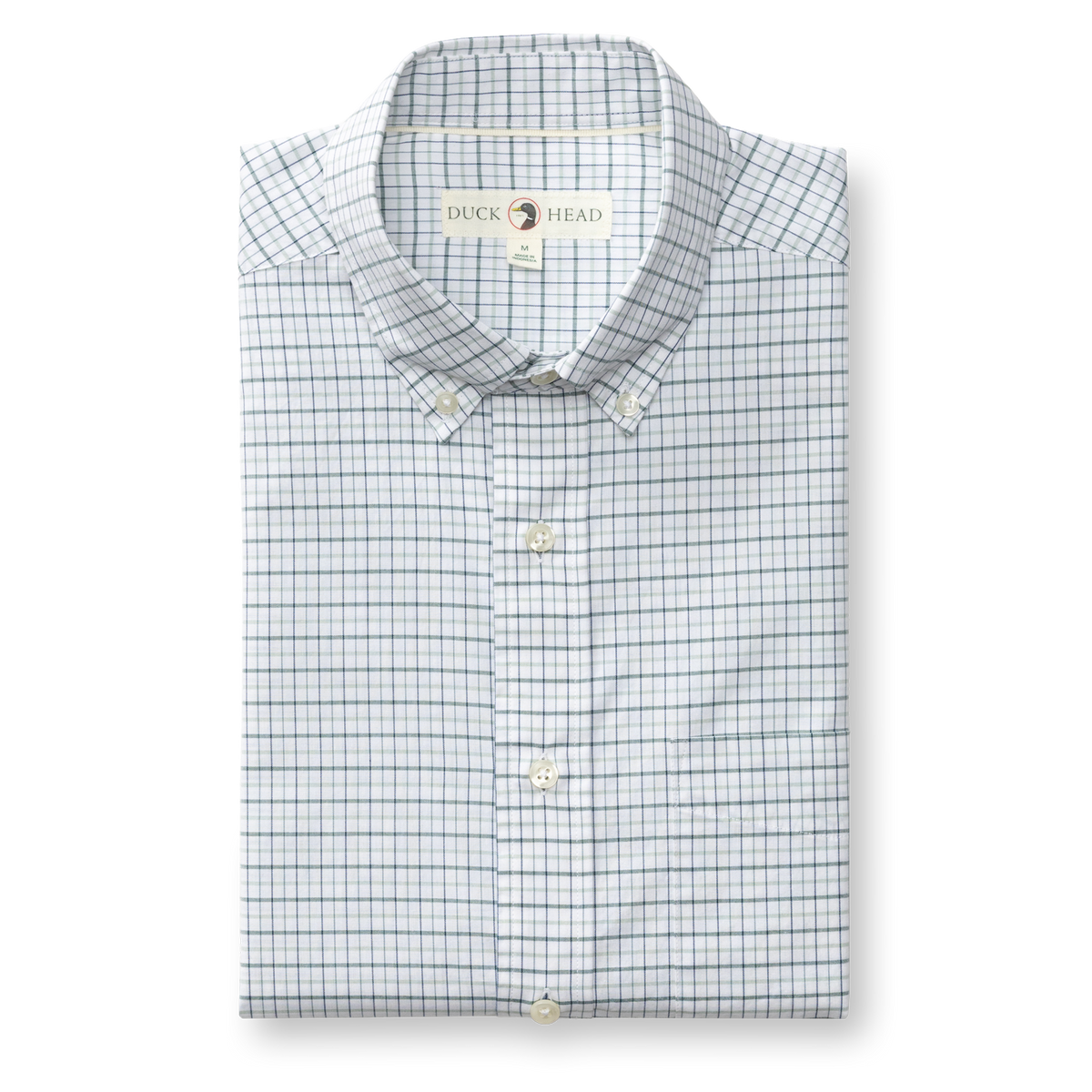 Cotton Cashmere Poplin Sport Shirt - Tolliver Plaid - Spruce Mist