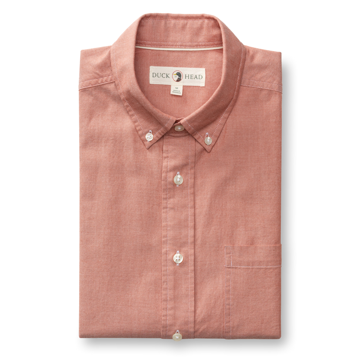 Cotton Oxford Sport Shirt - Morris Solid - Cedarwood Red
