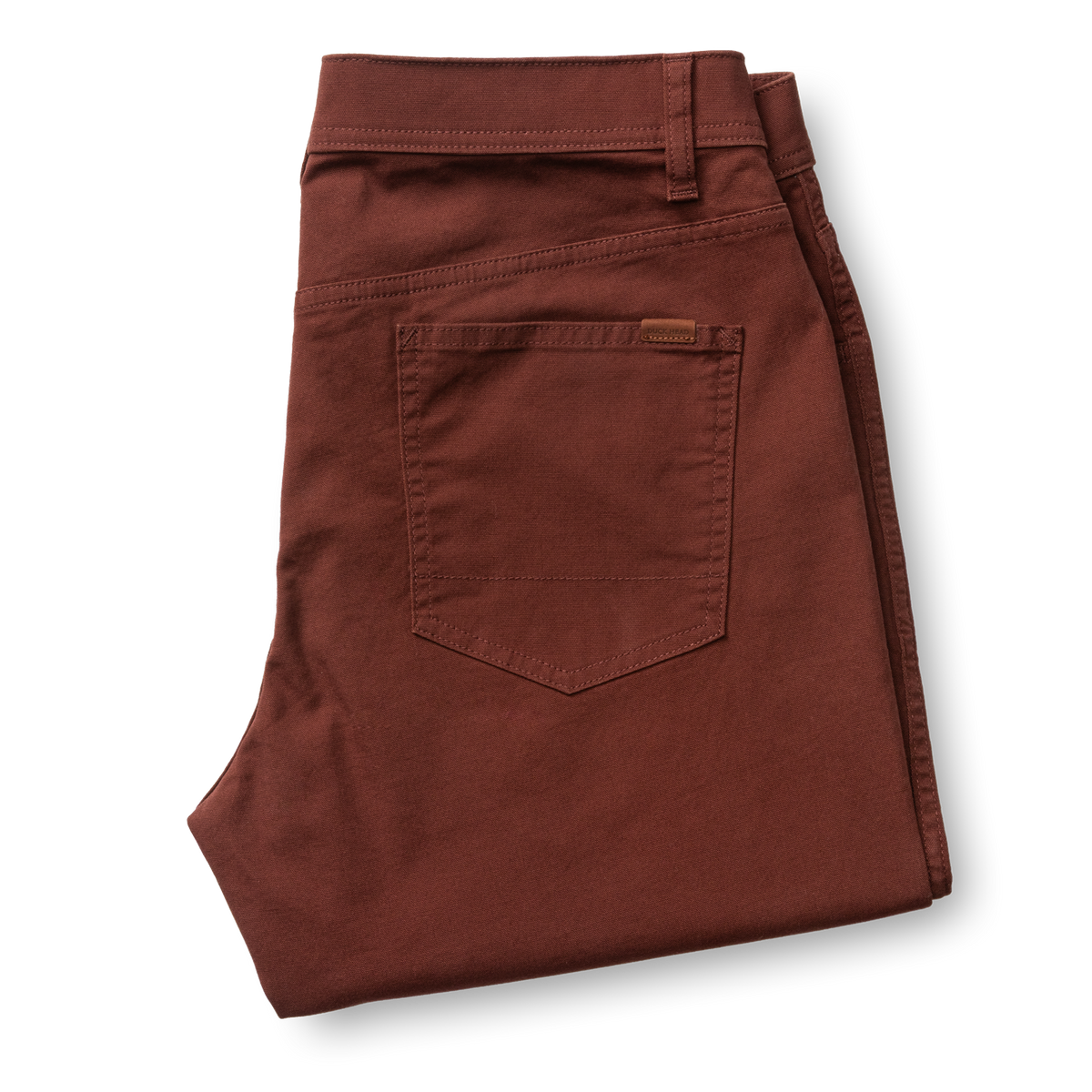 Classic Fit Pinpoint Canvas Five-Pocket - Burgundy Brown