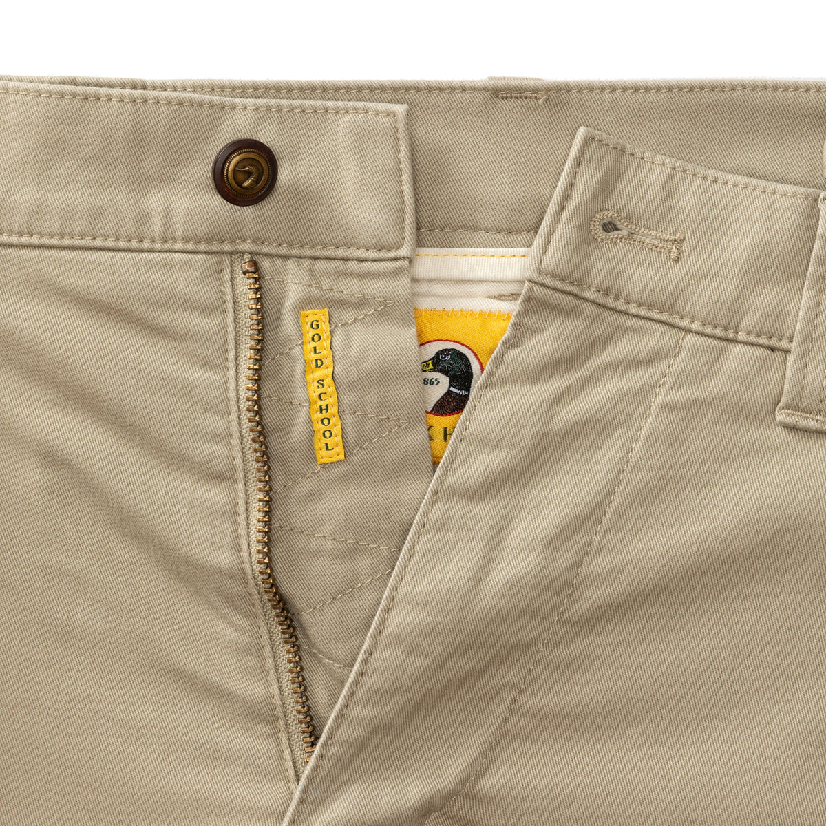 Classic Fit Gold School Chino - Khaki Gold Patch